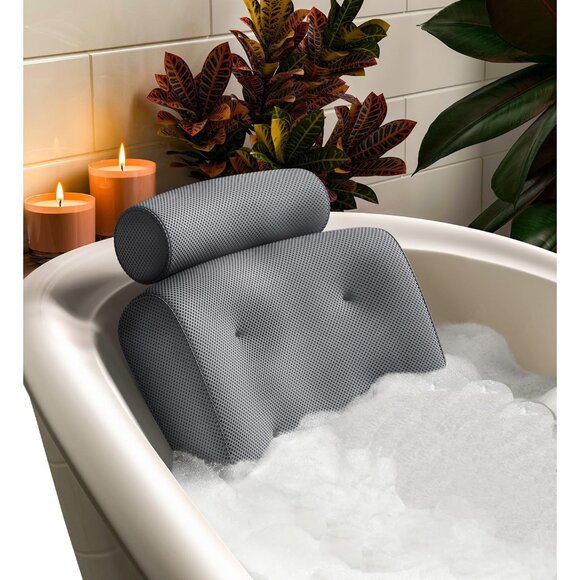 Luxury Bath Pillows for Tub with Head and Neck Support - Non-Slip Bathtub Pillow